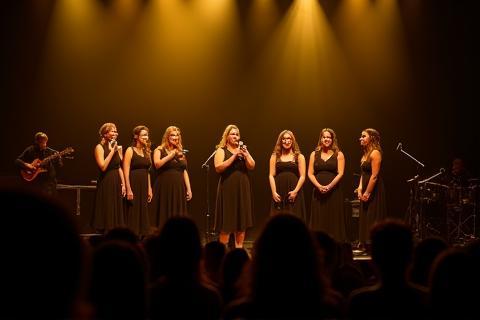 A Cappella-gruppe på scenen